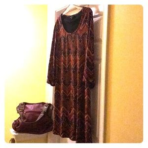 Multi-colored knee length dress